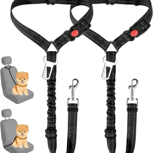 Dog Car Seat Belt, 2-in-1 Pet Safety Tether
