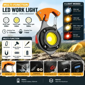 Dog Collar Clip Multifunction USB Rechargeable Light