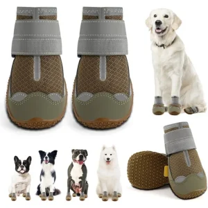 4pcs/set Pet Dog Shoes Reflective Waterproof
