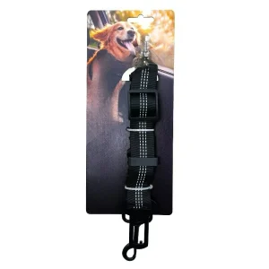 Adjustable Nylon Pet Seatbelt with Rotating Clip, Black